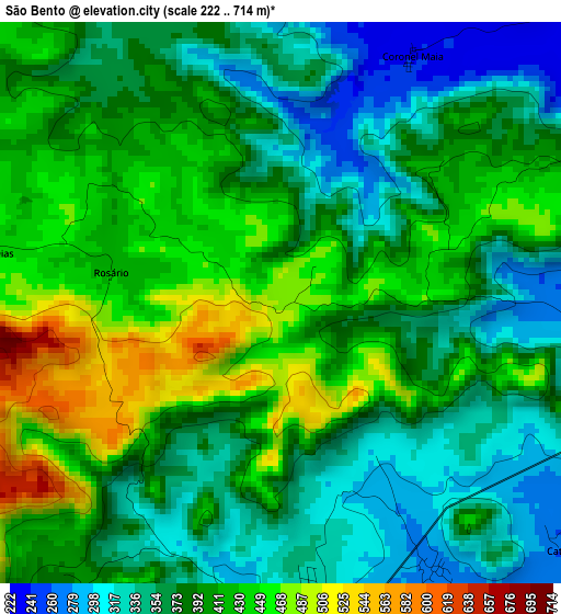 São Bento elevation map