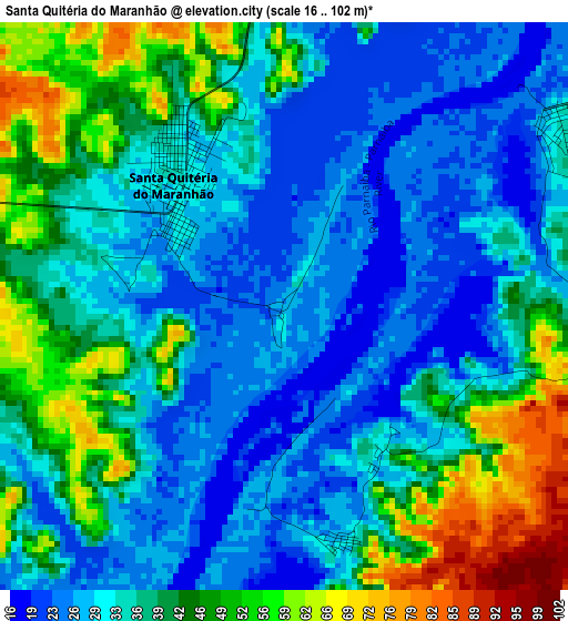 Santa Quitéria do Maranhão elevation map