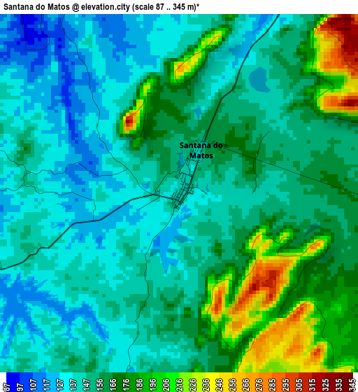 Santana do Matos elevation map