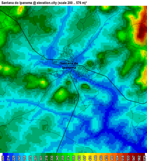 Santana do Ipanema elevation map