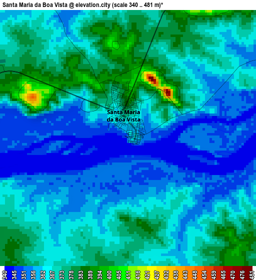 Santa Maria da Boa Vista elevation map