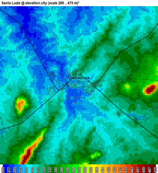 Santa Luzia elevation map