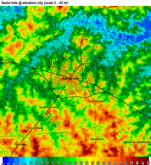 Santa Inês elevation map