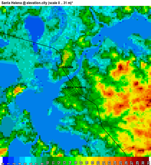 Santa Helena elevation map