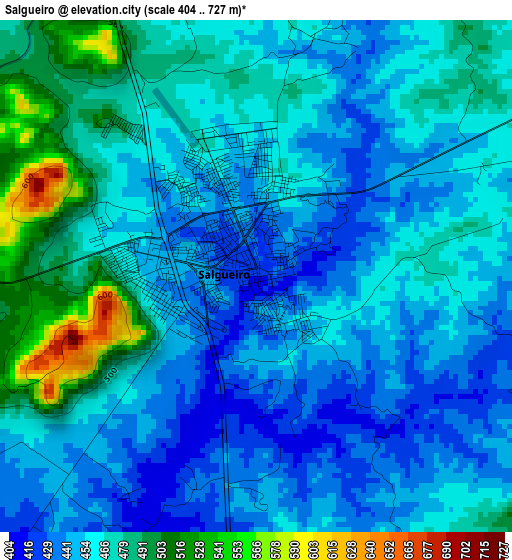 Salgueiro elevation map