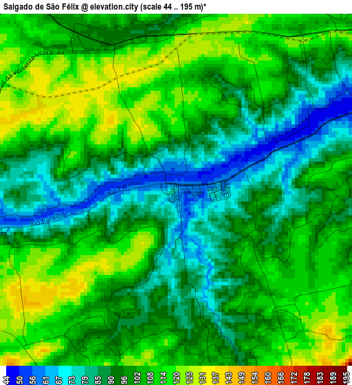 Salgado de São Félix elevation map