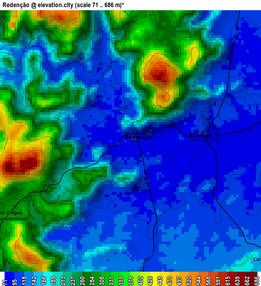 Redenção elevation map