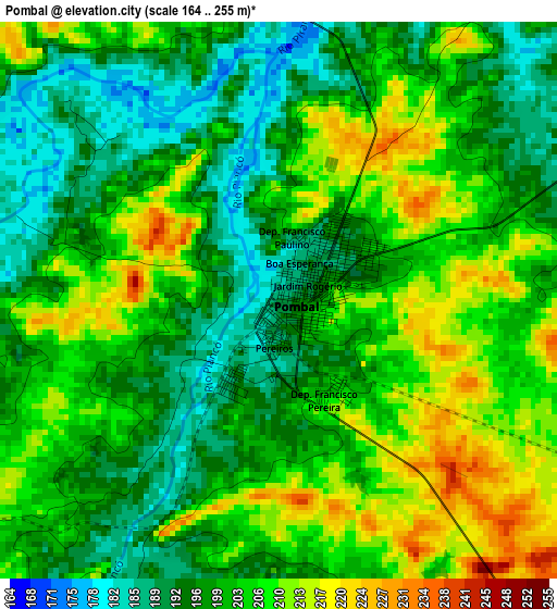 Pombal elevation map