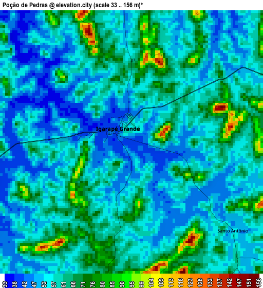 Poção de Pedras elevation map