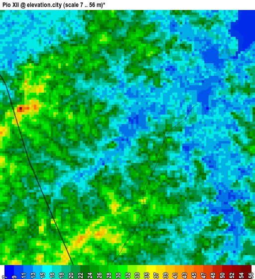 Pio XII elevation map