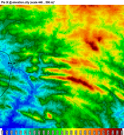 Pio IX elevation map