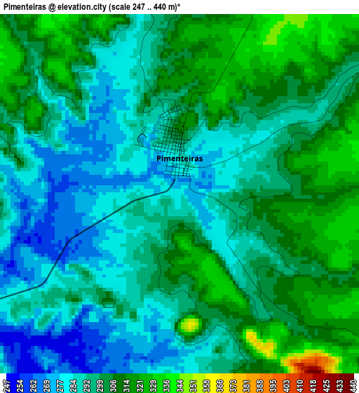 Pimenteiras elevation map