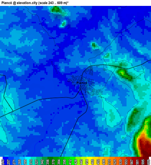 Piancó elevation map