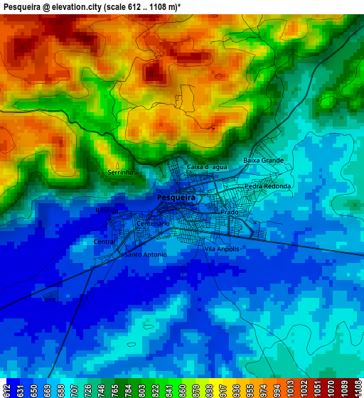 Pesqueira elevation map