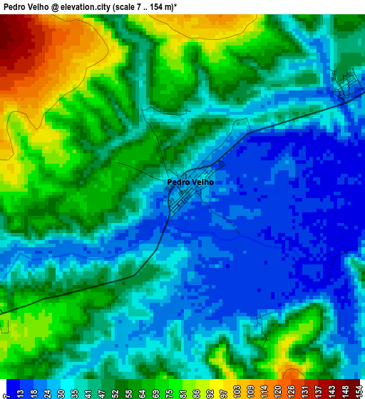 Pedro Velho elevation map