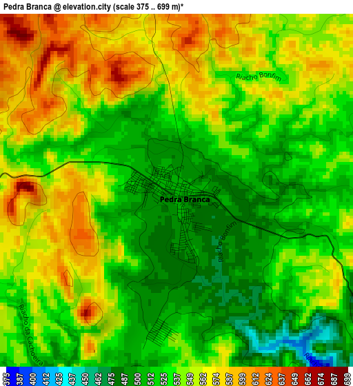 Pedra Branca elevation map