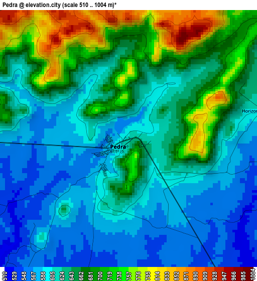 Pedra elevation map