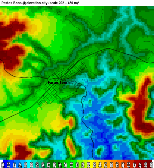 Pastos Bons elevation map