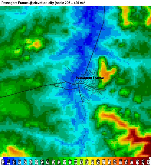 Passagem Franca elevation map