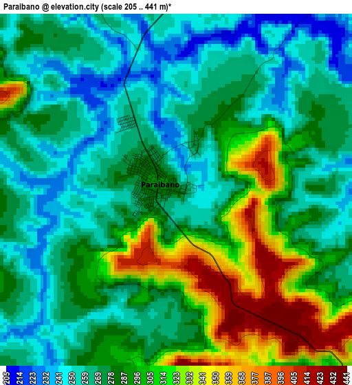 Paraibano elevation map