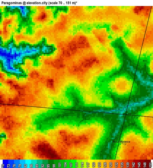 Paragominas elevation map