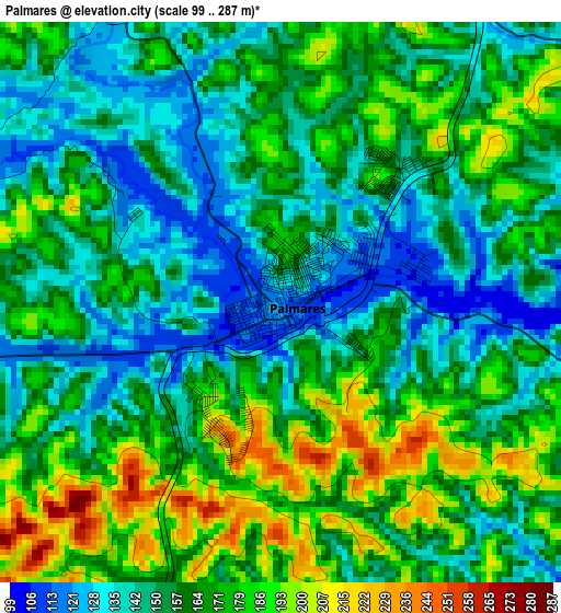 Palmares elevation map