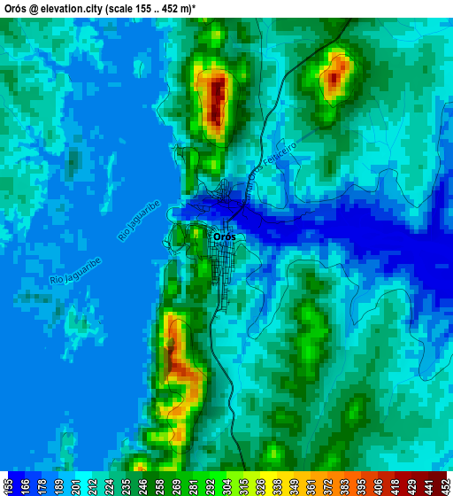 Orós elevation map