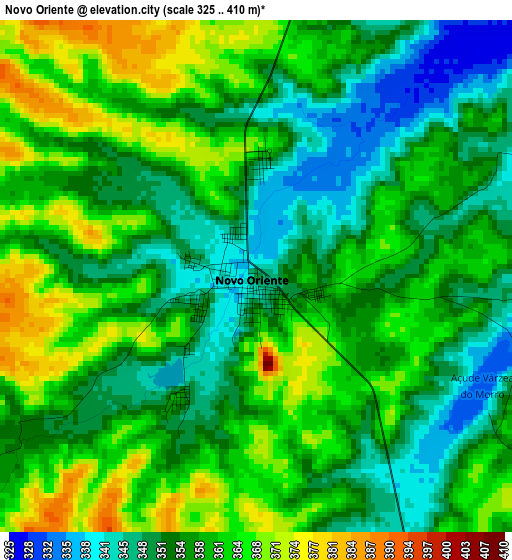 Novo Oriente elevation map