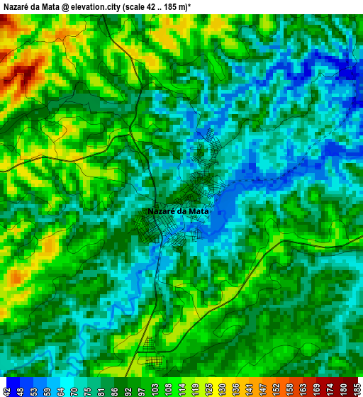 Nazaré da Mata elevation map