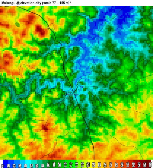 Mulungu elevation map