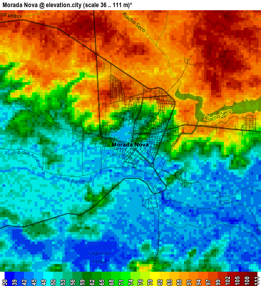 Morada Nova elevation map