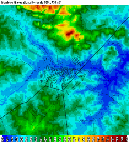 Monteiro elevation map