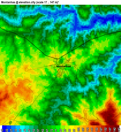 Montanhas elevation map