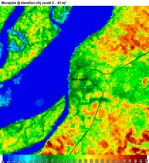 Mocajuba elevation map