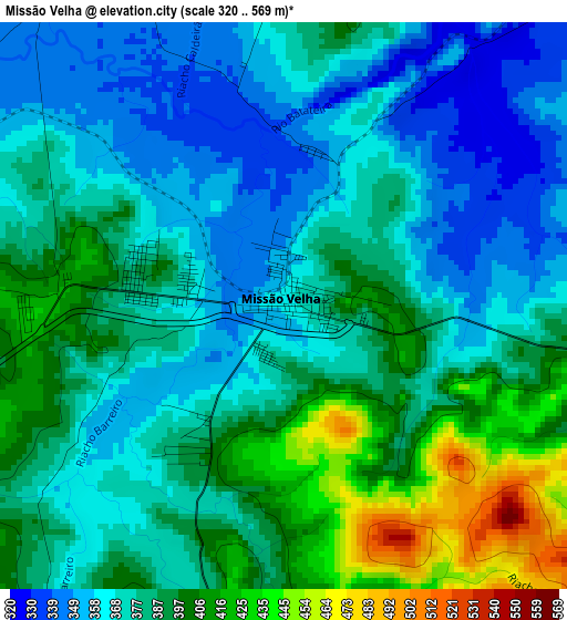 Missão Velha elevation map