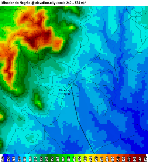 Minador do Negrão elevation map