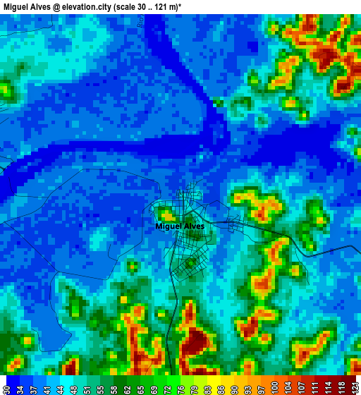 Miguel Alves elevation map