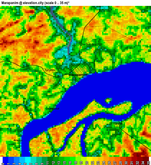 Marapanim elevation map