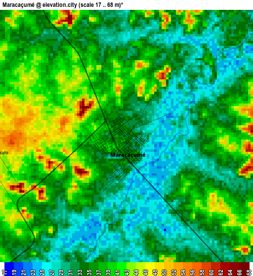 Maracaçumé elevation map