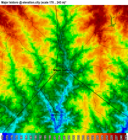 Major Isidoro elevation map