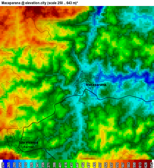 Macaparana elevation map