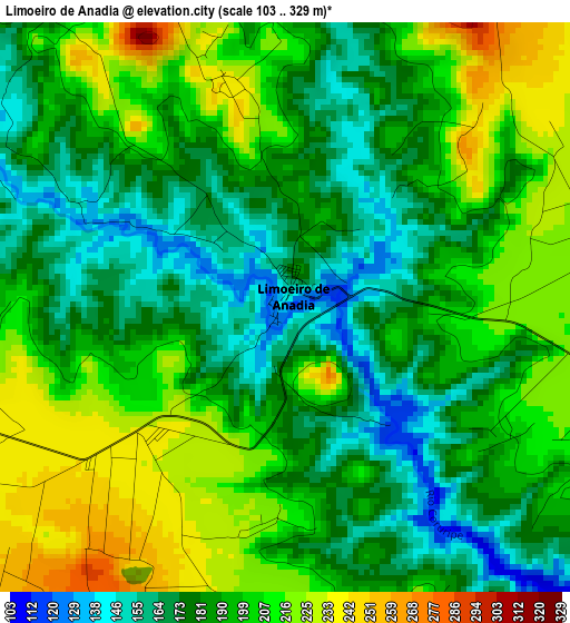 Limoeiro de Anadia elevation map