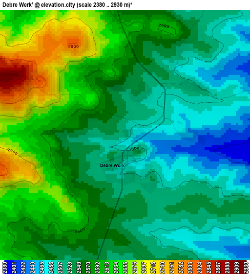 Debre Werk’ elevation map