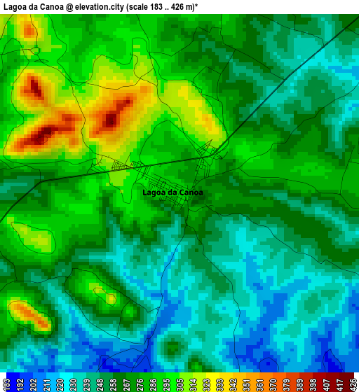 Lagoa da Canoa elevation map