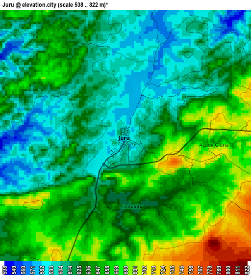 Juru elevation map