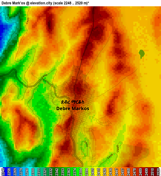 Debre Mark’os elevation map
