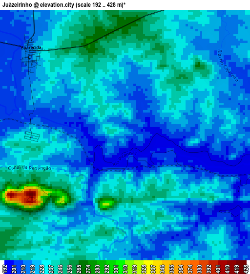 Juàzeirinho elevation map