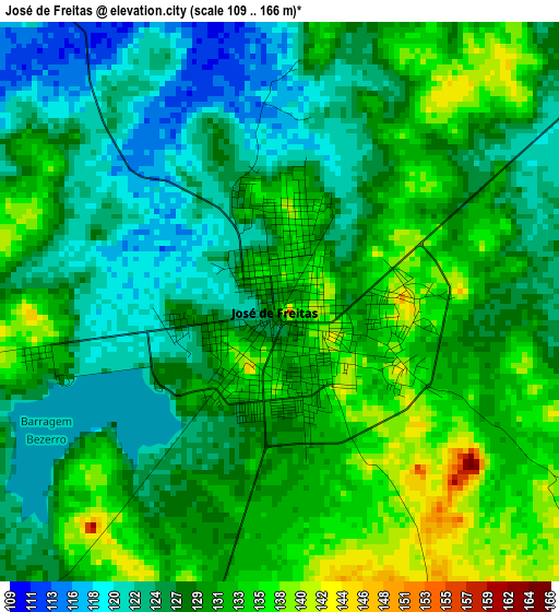 José de Freitas elevation map