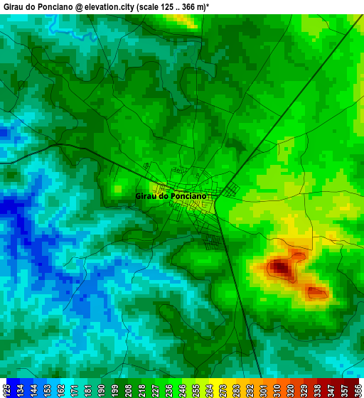 Girau do Ponciano elevation map
