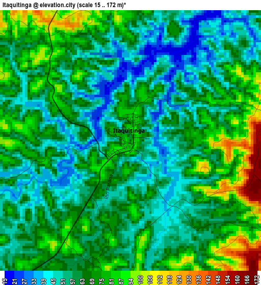 Itaquitinga elevation map